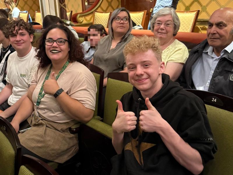 Young People at the Theatre watching hamilton